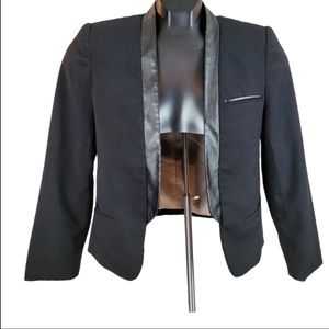 FOREVER 21 Blazer Jacket Black Cropped Tuxedo Size S